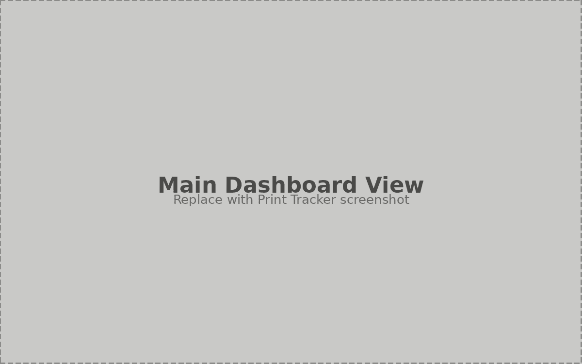 Print Tracker dashboard \u2014 screenshot placeholder